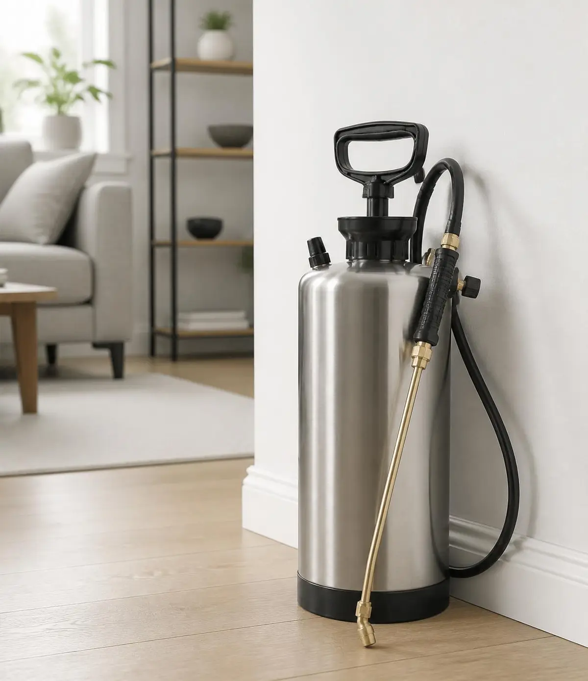 Professional pest control sprayer ready for an eco-conscious treatment